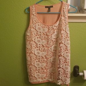 SOLD Pink lace tank top